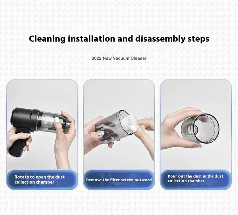 Handheld Car Wireless Vacuum Cleaner - Dry & Wet Use